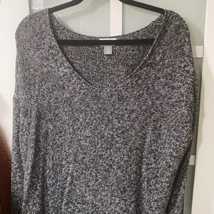 Black and white marled light weight knit sweater